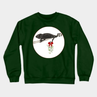 Chameleon holding mistletoe Crewneck Sweatshirt